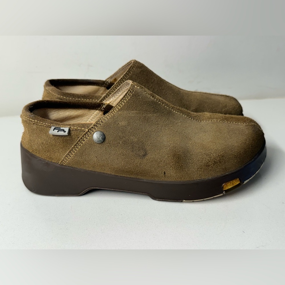 VTG Footprints By Birkenstock Brown Suede Slip On Clogs Women’s Size EU 37 US 6